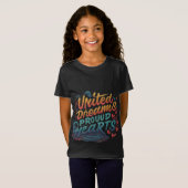 "United Dreams Proud Hearts" zwart T-shirt (Voorkant volledig)