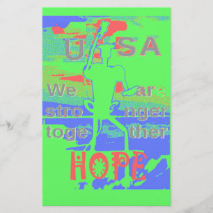 United in Hope: samen sterker - Vibrant USA Briefpapier