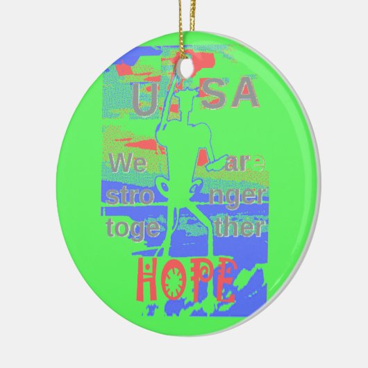 United in Hope: samen sterker - Vibrant USA Keramisch Ornament (Links)