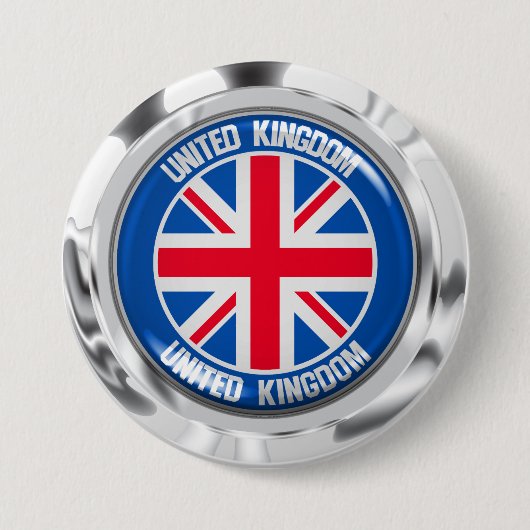 United Kingdom Round Emblem Ronde Button 7,6 Cm (Voorkant)