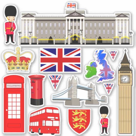 United Kingdom Souvenir Contour Sticker (Voorkant)