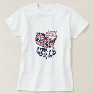 United Paws of America – Cat Silhouette Verenigde  T-shirt
