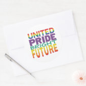 "United Pride Bright Future." Ronde Sticker (Envelop)