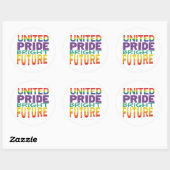 "United Pride Bright Future." Ronde Sticker (Vel)