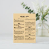 United States Bill of Rights Briefkaart (Staand voorkant)