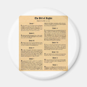 United States Bill of Rights Magneet