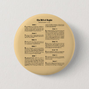 United States Bill of Rights Ronde Button 5,7 Cm