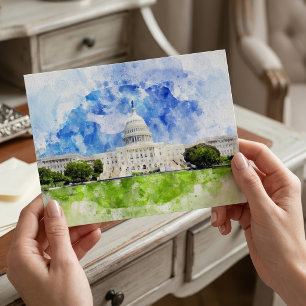 United States Capitol in Washington DC Aquarel Briefkaart