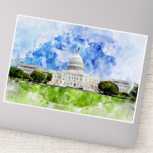 United States Capitol in Washington DC Aquarel Sticker