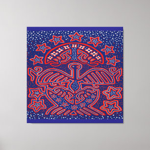 United States Eagle Democratic Patriot Canvas Afdruk