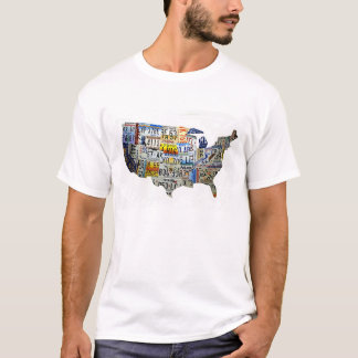 United States License Bord Map T-shirt