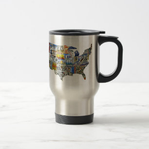 United States License Bord Map Travel Mug Reisbeker