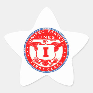 United States Lines Eerste Klas Ster Sticker