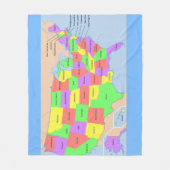 United States Map Fleece Blanket Deken (Voorkant)