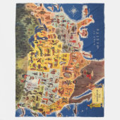 United States Map - Vacation and Play Fleece Deken (Voorkant)