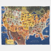 United States Map - Vacation and Play Fleece Deken (Voorkant (Horizontaal))