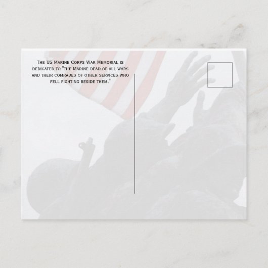 United States Marine Corps War Memorial Briefkaart (Achterkant)