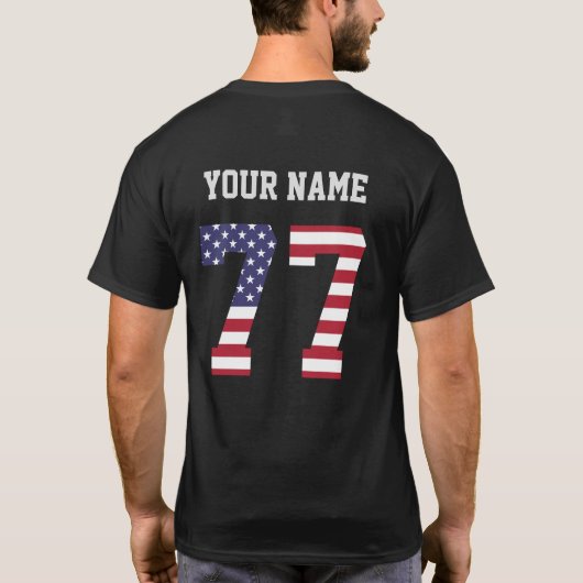 United States Number 77 Personalized T-Shirt (Achterkant)