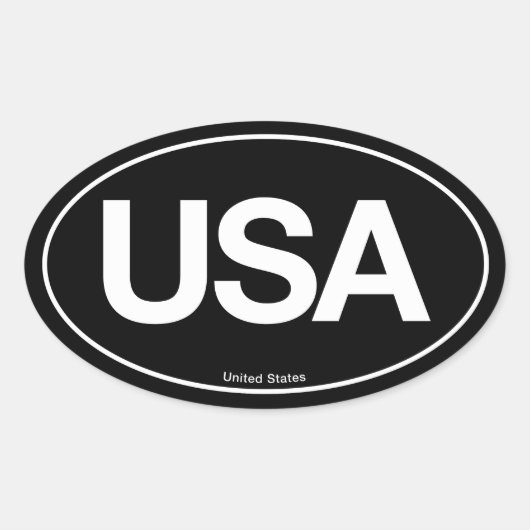 United States Oval Ovale Sticker (Voorkant)