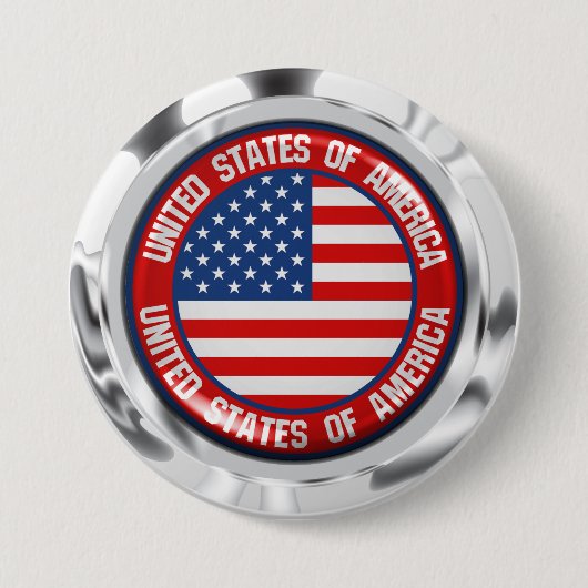 United States Round Emblem Ronde Button 7,6 Cm (Voorkant)
