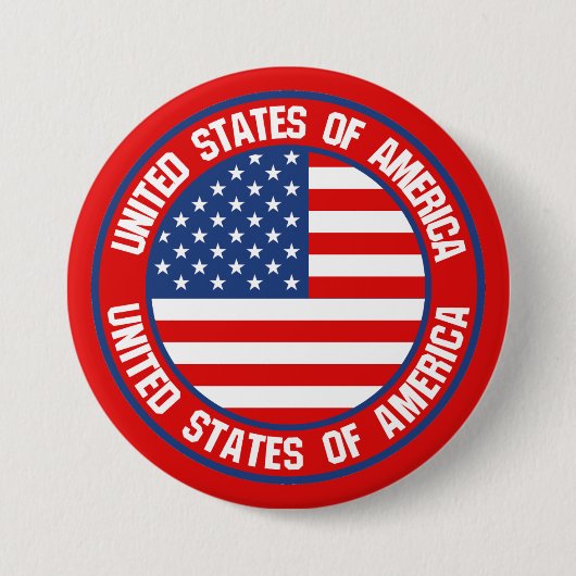 United States Round Emblem Ronde Button 7,6 Cm (Voorkant)