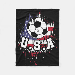 United States Soccer American Football USA Futbol Fleece Deken