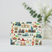 United States Symbols Pattern Briefkaart (Staand voorkant)