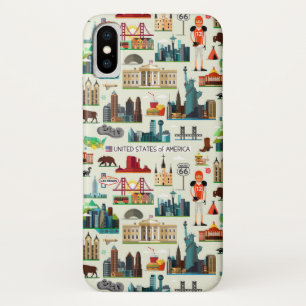 United States Symbols Pattern iPhone X Hoesje