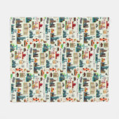 United States Symbols Pattern Fleece Deken (Voorkant (Horizontaal))