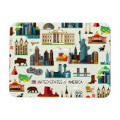 United States Symbols Pattern Magneet (Horizontaal)