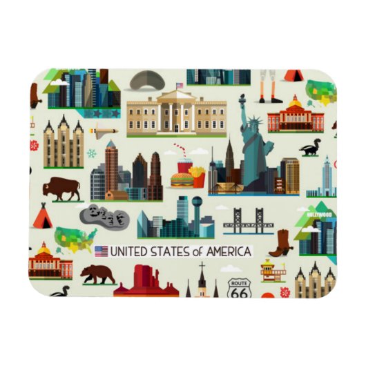 United States Symbols Pattern Magneet (Horizontaal)