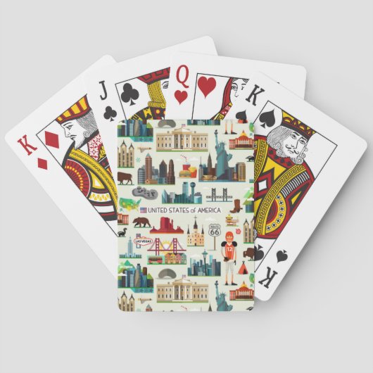 United States Symbols Pattern Speelkaarten (Achterkant)