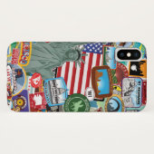 United States Travel Sticker Pattern Case-Mate iPhone Case (Achterkant (horizontaal))