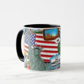 United States Travel Sticker Pattern Mok (Voorkant links)