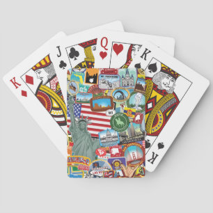 United States Travel Sticker Pattern Pokerkaarten