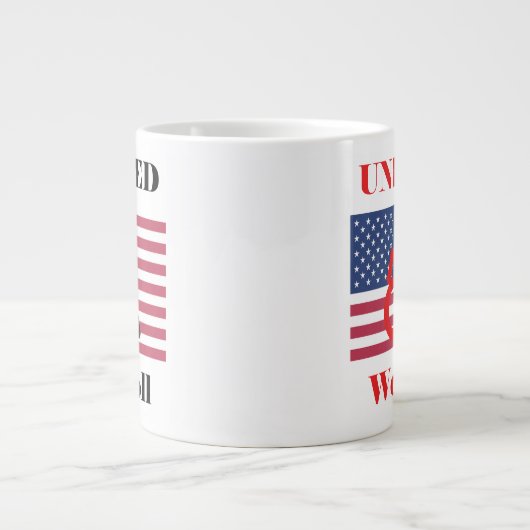 United We Roll - Rolstoel en Amerikaanse vlag Jumbo Beker (Voorkant)