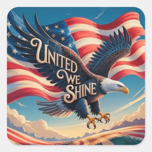 United We Shine Vierkante Sticker (Voorkant)