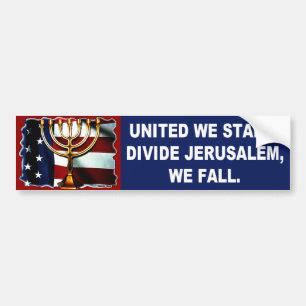 United we staan in het verdelen van Jerusalem, we  Bumpersticker