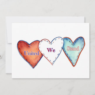 United we stand American Hearts Invite Kaart