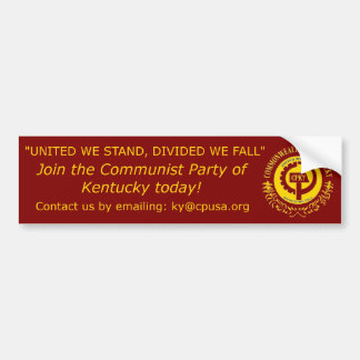 "United we stand, Divided we herfst" Bumpersticker