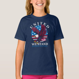 United We stand - Eagle en American Flag T-shirt