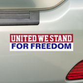 United We stand For Freedom Bumper Sticker (En voiture)