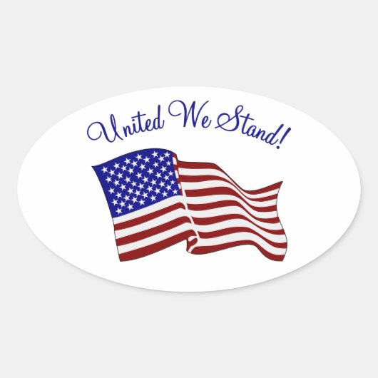 United We stand Ovale Sticker (Voorkant)