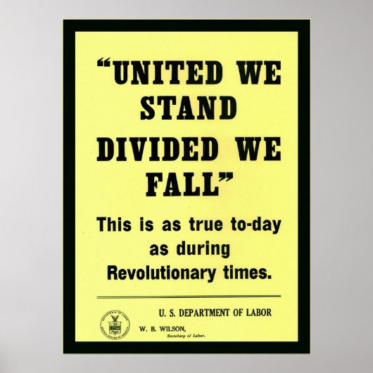 United we stand ~ patriottisch poster (Voorkant)