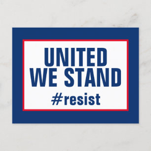 United We Stand Resist Rood Wit Blauw Briefkaart