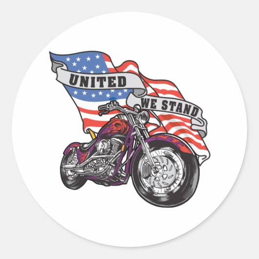 United We stand Ronde Sticker (Voorkant)