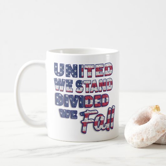 United we stand Typography Coffee Mok (Met donut)