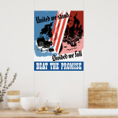 United we stand, verdeeld we Herfst — WW2 Poster (Keuken)