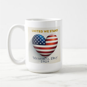 United We Stress Patriotic Heart Memorial Day Mug