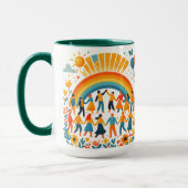 Unity and Diversity Rainbow Ceramic Mug (Gauche)